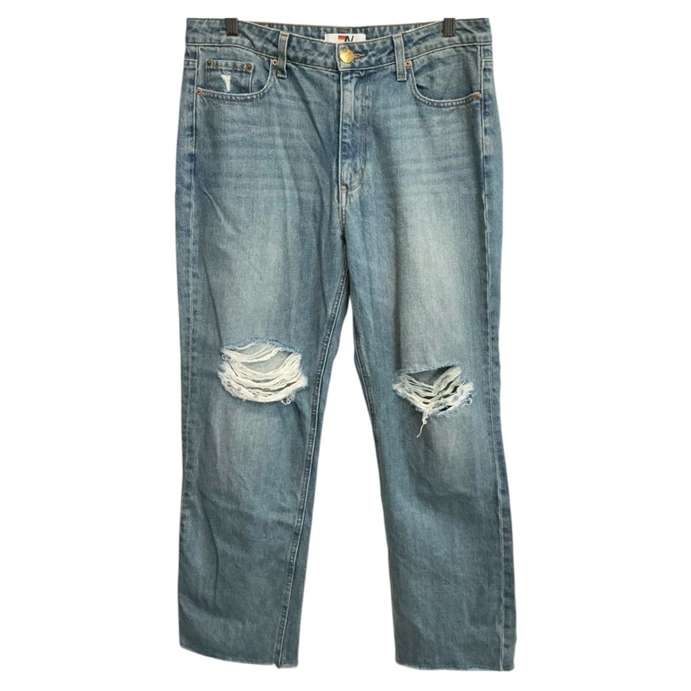 Aviator Nation Canyon Crop Jeans Mid Rise Vintage Medium Wash Distressed 30 - Picture 4 of 8